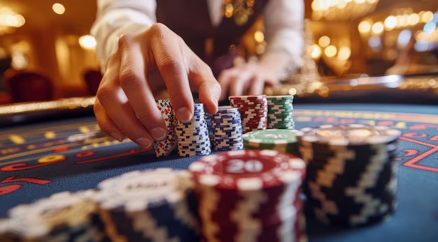 Sic Bo dice display showing three rolled dice and total